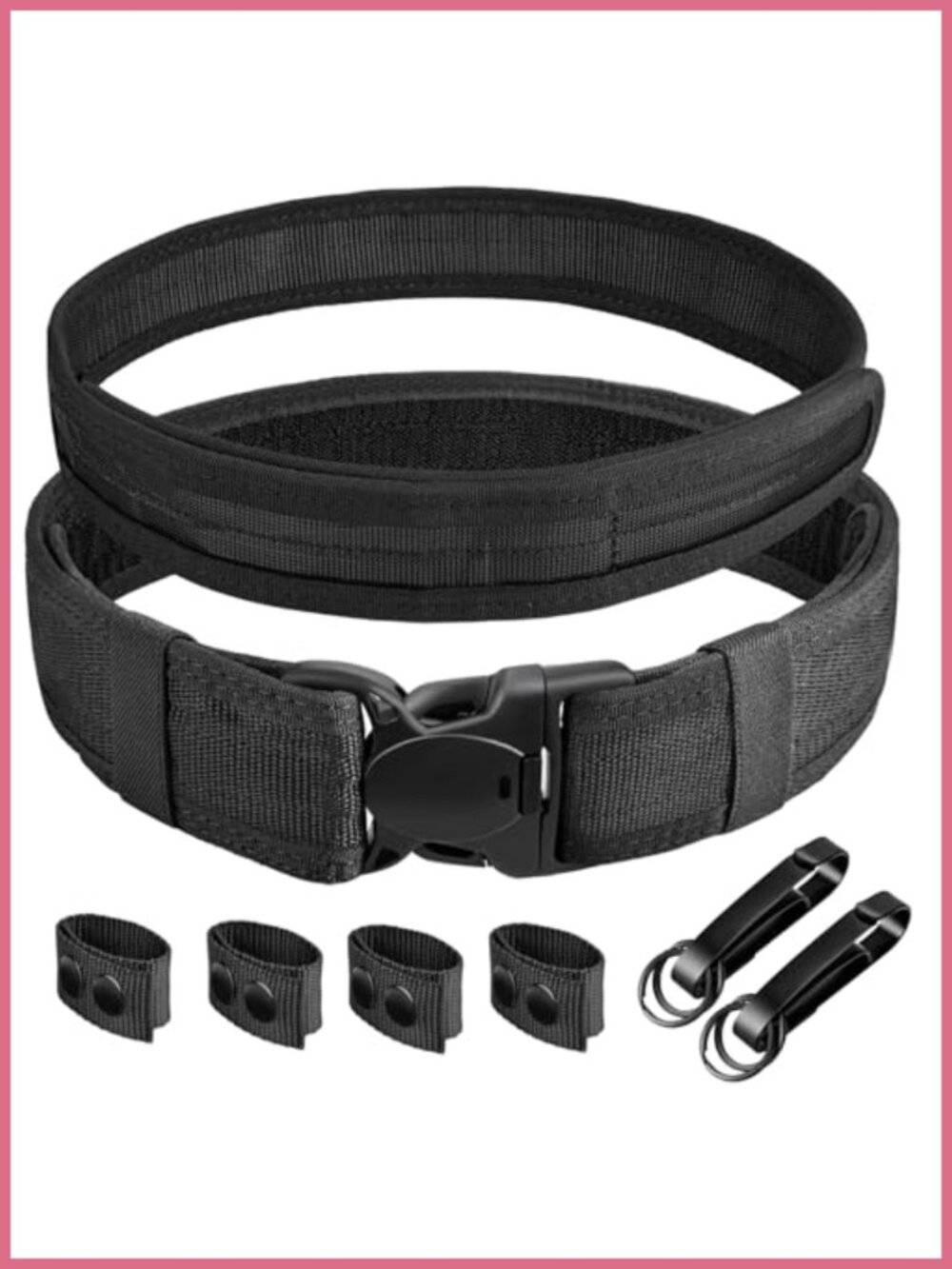 2" Nylon Duty Belt Security Law Enforcement with Key Holder and Belt Keepers